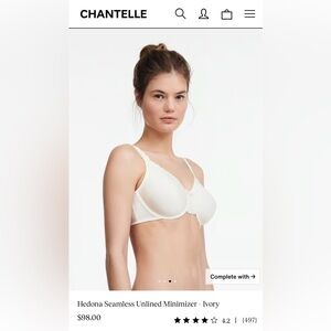 NWT Chantelle Hedona Seamless Unlined Minimizer in Ivory (32B)